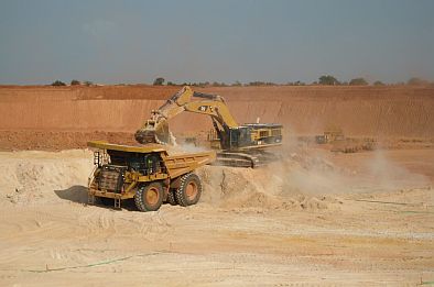 Digging the mineral at IO pit