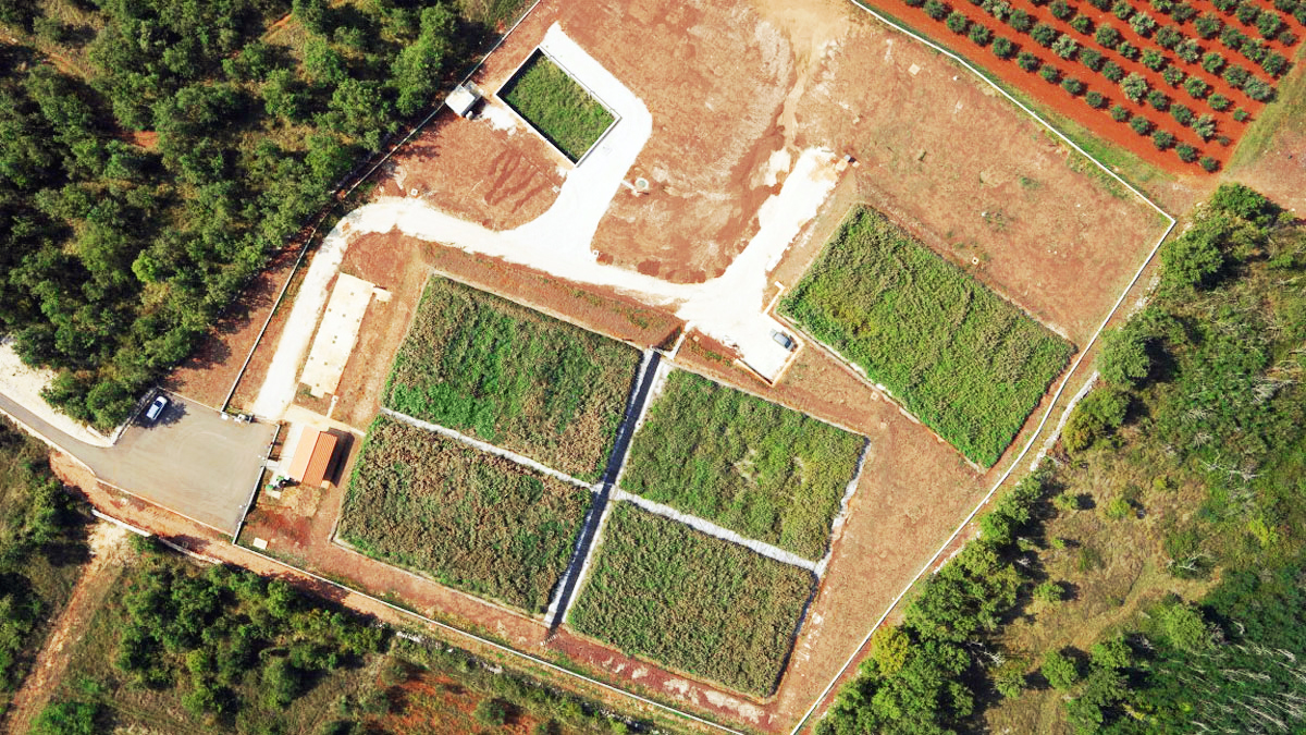 Constructed wetland with sludge drying reed bed and water reuse, 2000 PE, Croatia